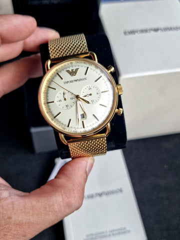 EMPORIO ARMANI Chronograph Quartz Cream Dial Men's Watch AR11315